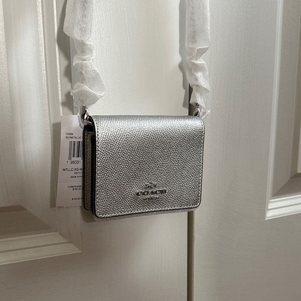 Coach Metallic Silver Mini Bag